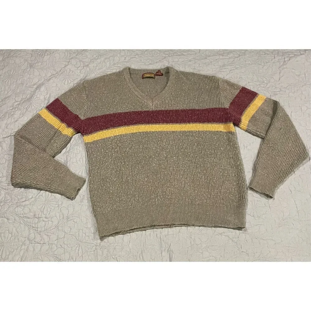 Repp, Ltd. Men’s Large Vintage Sweater Tan Striped